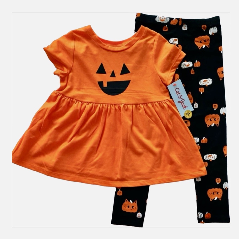 Baby Halloween Pumpkin Pant Set